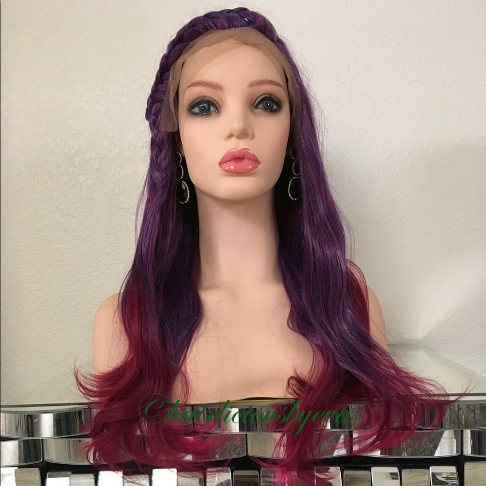 Mixed colors wig Swiss lace front wavy 22” Long - Picture 2 of 8